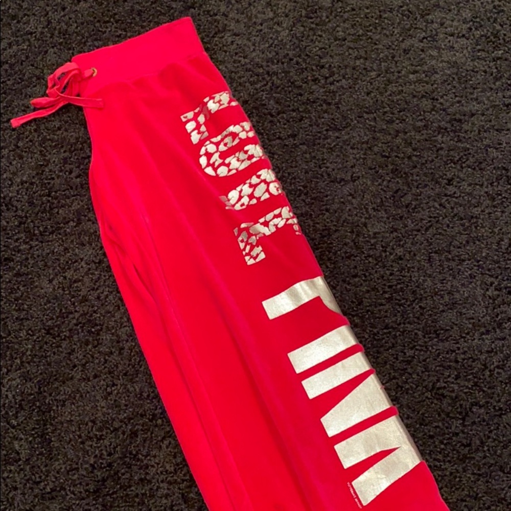 Bright fuchsia PINK velour sweats
